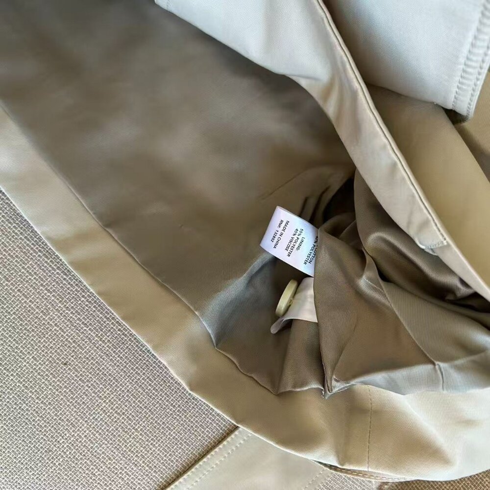 BEST Helsa Oversized Cropped Trench Coat Jacket XSmall Chino Khaki Quiet Lux - Picture 10 of 12